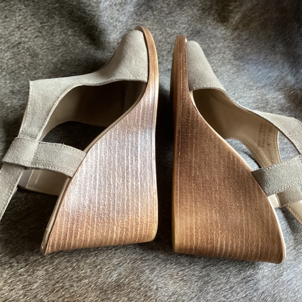 Barbara Barbieri Suede Leather Sling Back Wedges - Picture 10 of 10